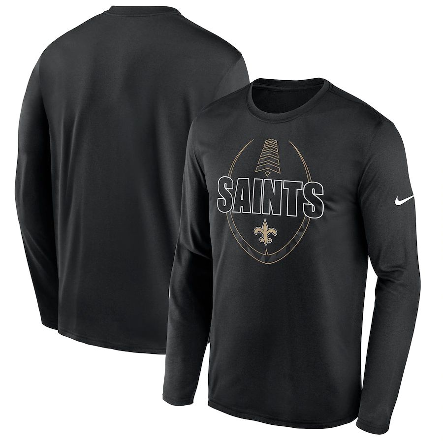 Men New Orleans Saints Black Nike Icon Legend Performance Long Sleeve T-Shirt->los angeles rams->NFL Jersey